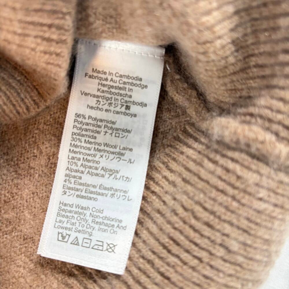 J Crew womens camel mock neck sweater. Size XS. merino wool alpaca blend. career - Picture 5 of 6